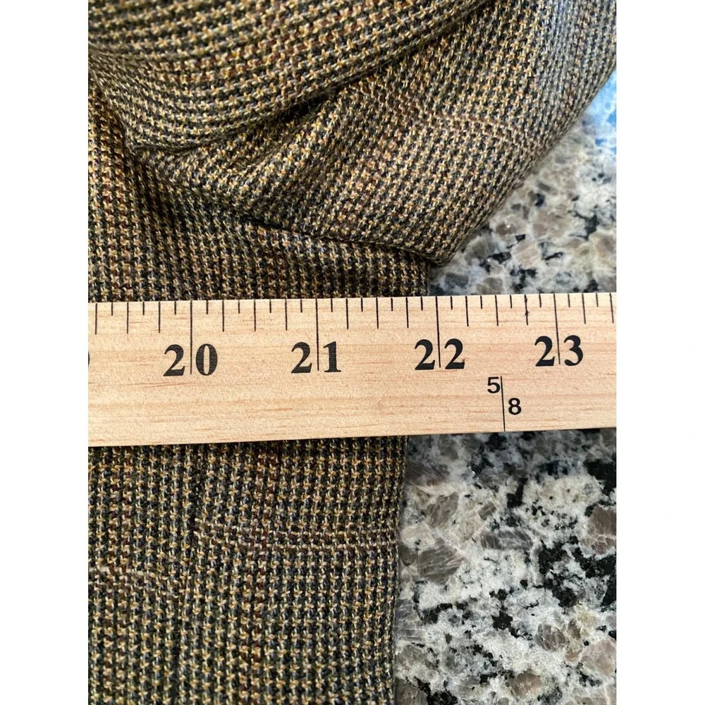 Vintage Cashmere Touch Mens Brown Glen Plaid Two Button Blazer Sport Coat Jacket